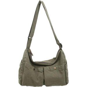 Canvas Messenger Bag Crossbody Tote Shoulder Bag School Work Travel Bag Women Me